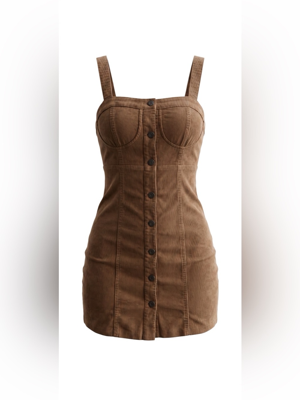 Hollister Brown Button-Front Mini Dress